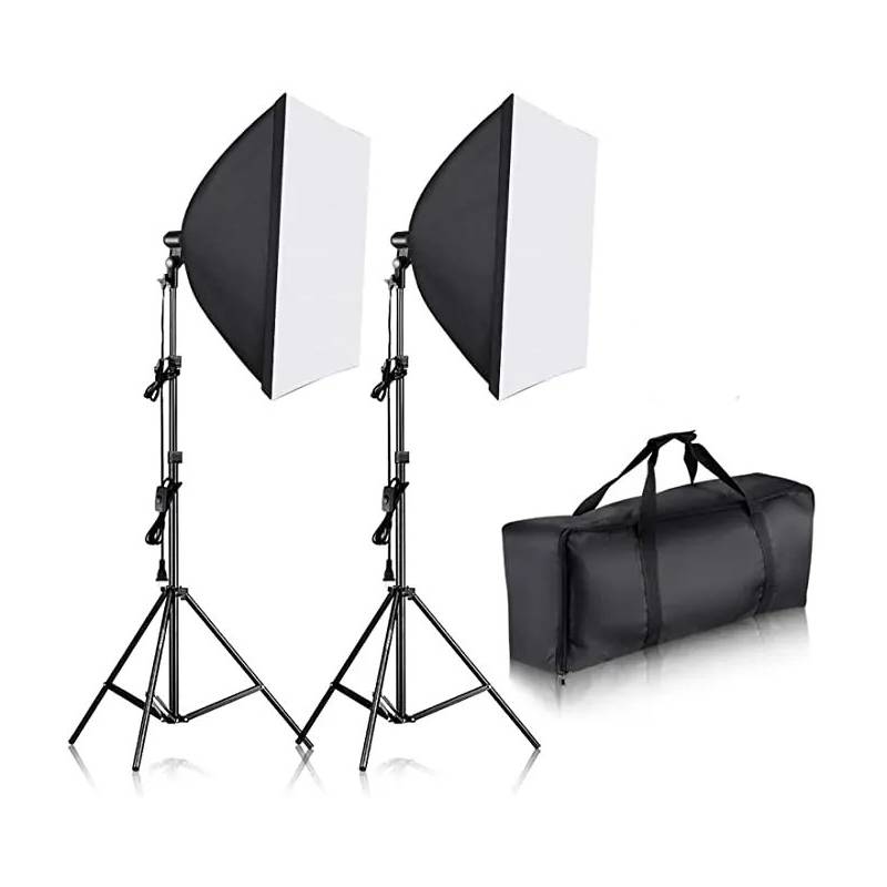 Kit de iluminacion Weifeng de 2 Softbox de 1 Foco